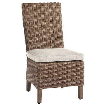 Ashley Furniture Beachcroft Patio Dining Side Chair in Beige