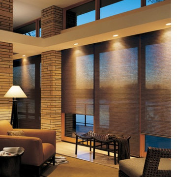 Great Room Windows with Roller Shades
