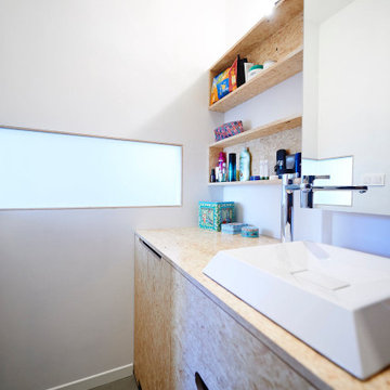 Creative Bathroom with Walk-in