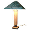 The Winona Table Lamp Green Copper Patina Shade