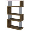 Emelle 4-shelf Bookcase With Glass Panels Bookcase Brown