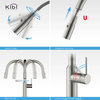 KIBI Hilo Single Handle Pull Down Kitchen Faucet, Brush Nickel, W/ Soap Dispense