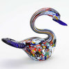 GlassOfVenice Murano Glass Millefiori Swan Sculpture