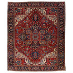 Apadana Rugs & Carpets - Antique Persian Heriz Wool Rug Handmade With Red Medallion Design - Antique Heriz rug from the 1930s. This unique Persian masterpiece is hand knotted from premium wool, with a red field and multicolor accents making up a Classic medallion pattern. This luxurious and timeless oriental rug will be an eye-catching addition to any room, bringing an atmosphere of distinction and culture to your home.    This rug measures: 12' x 14'6".    Our rugs are professional cleaning before shipping.