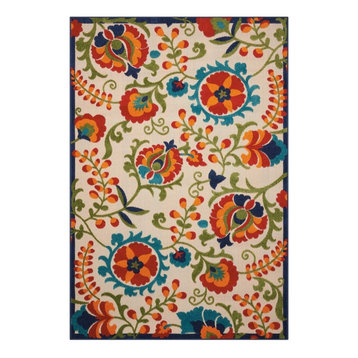 Aloha Multicolor 5 ft. x 8 ft. Floral Contemporary Indoor/Outdoor Area Rug