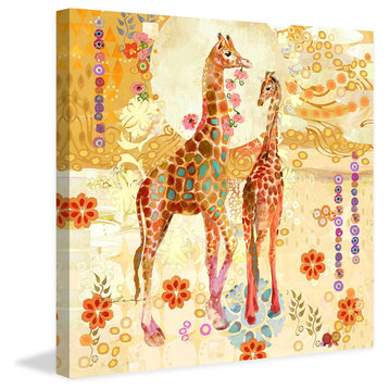 "Giraffes" Painting Print on Canvas by Evelia