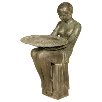 Art Deco Lady With Serving Tray Sculpture