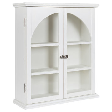 Walsted Decorative Wood Arch Cabinet, White 24x8x28