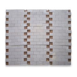 Stone Center Online - Thassos White 2 x 4 Subway Brick Mosaic Tile Honed - Marble from Greece - Tile