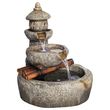 3-Tier Stone Pagoda Fountain