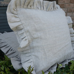 Linen ruffle pillow covers, prewashed linen - Pillowcases And Shams