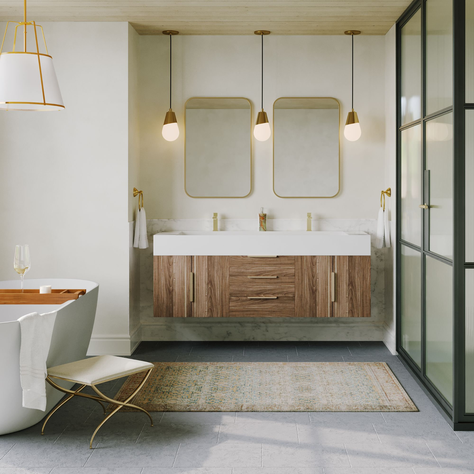 The Burke Bathroom Vanity, 60" - Contemporary - Bathroom Vanities And ...