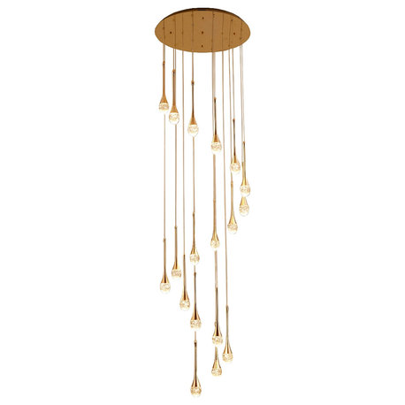 MIRODEMI® Stresa Spiral Design Staircase Chandelier, 15 Lights