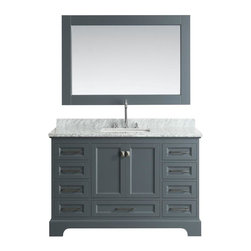 Design Element - Omega 54" Single Sink Vanity Set, Gray - Bathroom Vanities And Sink Consoles