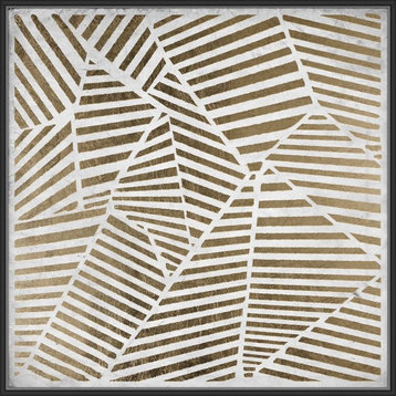 "Gold an White Lines", Decorative Wall Art, 41.75"x41.75"