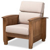 Charlotte Lounge Chair - Taupe, Walnut Brown