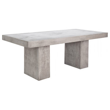 Sinato 79" Rectangle Outdoor Concrete Dining Table