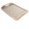 Rectangular Tray With Glass Insert, White Wash, 17"x12"x1"