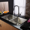 Kraus 33" Undermount Double Bowl Stainless Steel Sink Combo Set