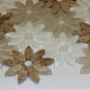 10.24"x11.42" Flower Cream Marble and White Glass Mosaic Backsplash Kitchen Bath