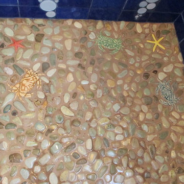 Nautical Undersea-themed Mosaic Tiled Shower