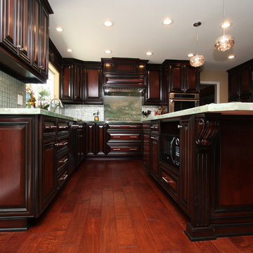 Magnificent 2-tone Cherry Finish Kitchen