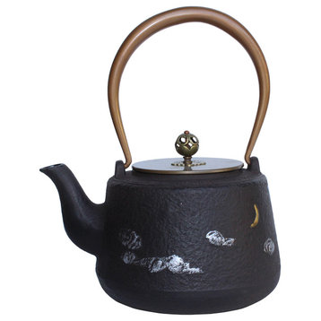 Handmade Quality Asian Heavy Cast Iron Teapot Shape Display Art Hws260
