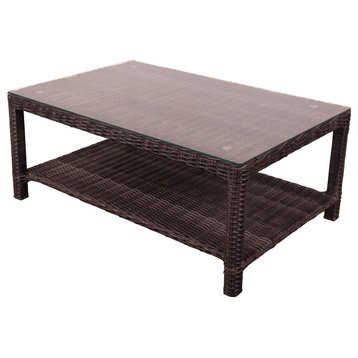 Courtyard Casual Cheshire Regular Glass Top Coffee Table