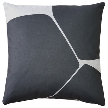 Aurora Charcoal Black Throw Pillow 19x19, with Polyfill Insert