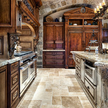 arched wall with stone