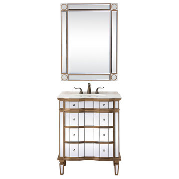 30" Mirrored Asselin Bathroom Sink Vanity, Mirror