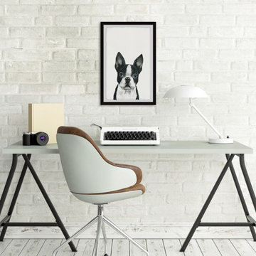 "Curious Doggy" Framed Painting Print