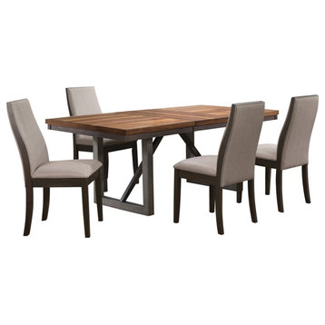 Coaster Spring Creek 5-piece Wood Dining Room Set Natural Walnut and Gray