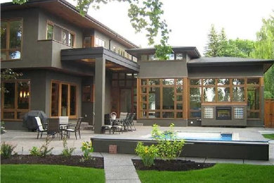 Contemporary exterior home idea in Calgary