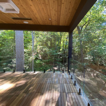 Covered Deck with Ipe Decking and Glass Railings