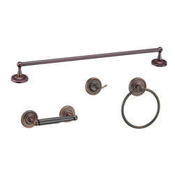 Designers Impressions - Maxim Series 4 Piece Oil Rubbed Bronze Bathroom Hardware Set - Towel Bars