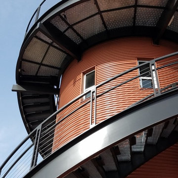 Curved Metal Staircases Worthy Brewing Bend, OR