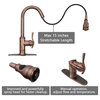Copper Pull Down Kitchen Faucet, Single Level Solid Brass Kitchen Sink Faucets, Antique Copper