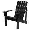 Shine Company 4626Bk Mid-Century Modern Adirondack Chair, Black