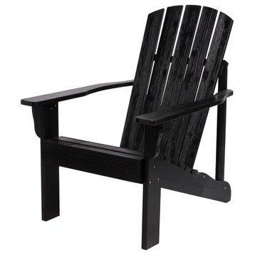 Shine Company 4626Bk Mid-Century Modern Adirondack Chair, Black