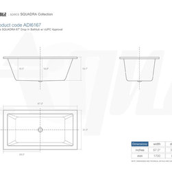SPEC Aqua SQUADRA 67" Drop In Bathtub w/ cUPC Approval - Bathtubs