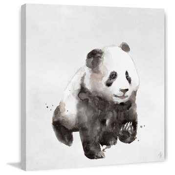 "Cuddly Panda" Painting Print on Wrapped Canvas, 18"x18"