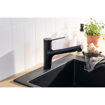 Hansgrohe 74800 Zesis 1.75 GPM 1 Hole Pull Out Kitchen Faucet - Stainless Steel