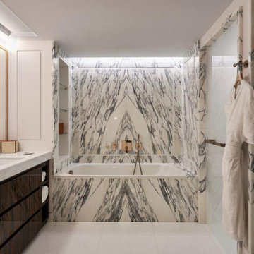 Renovation salles de bains en marbre à Carlton Cannes à Regent Hôtel
