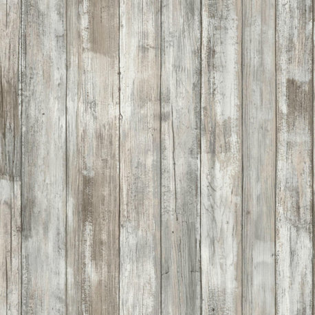 Brown & Gray Weathered Planks Peel & Stick Wallpaper