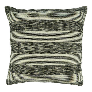 20x20 Oversize Textured Zig Zag Woven Down Filled Square Throw Pillow  Black - Saro Lifestyle