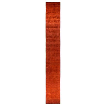 Fine Vibrance, One-of-a-Kind Hand-Knotted Area Rug Orange, 3' 1" x 22' 8"