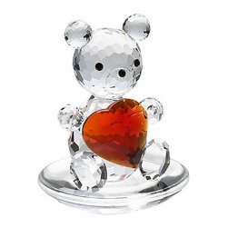 Inviting Home Inc. - Rocking Crystal Bear With Heart - Decorative Objects And Figurines
