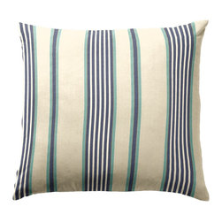 Blue & Aqua Striped Throw Pillow - Decorative Pillows