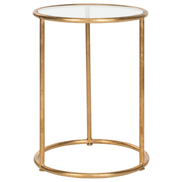 Safavieh Shay Accent Table, Gold, Clear Glass Top